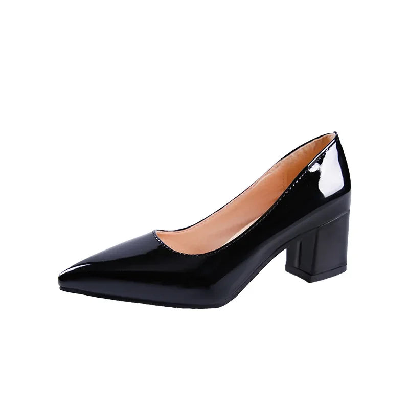 High-heeled Shoes for Women 2024 Pointed Shallow Mouth Shoes Women's Chunky Heel Fashion Shoes Plus Size 43 Zapatos Para Mujer
