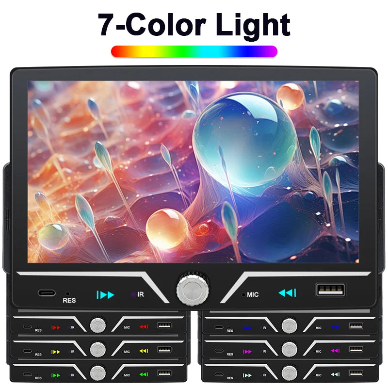 Hippcron 7" 1 Din Car Radio Stereo Wireless Carplay Android Auto HD IPS Touch Screen FM Receiver Supports USB Type-C Charging