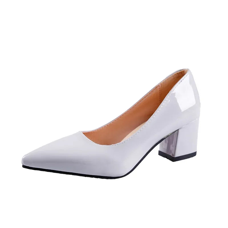 High-heeled Shoes for Women 2024 Pointed Shallow Mouth Shoes Women's Chunky Heel Fashion Shoes Plus Size 43 Zapatos Para Mujer