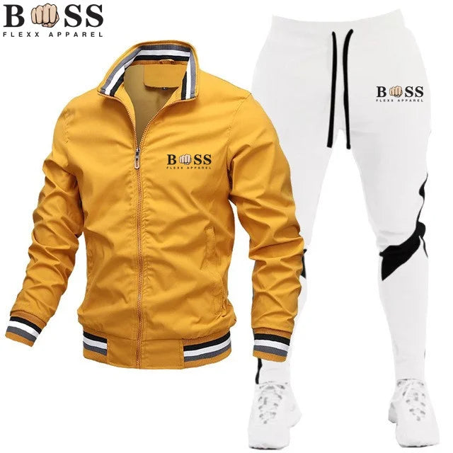 New Men's Tracksuits 2024 Men Sets Sweatshirt + Sweatpants Tracksuit Zipper Stand Collar Sports Suit Jogging Fitness Men Clothing