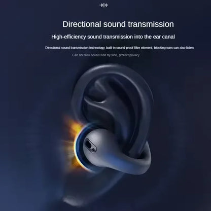 Microphone Sport Earphone Open Ear Bone Conduction Headphones Wireless Earbuds Bluetooth 5.3 Clip On Earbuds with HD Call