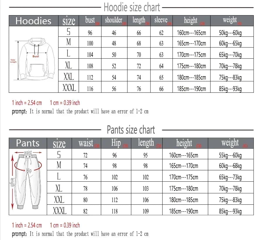 Fall Winter Fleece Thick Warm Men's Tracksuit Hoodies + Pants 2Pcs Sets Suit Sportswear Trend Fashion Hip Hop Men Clothing