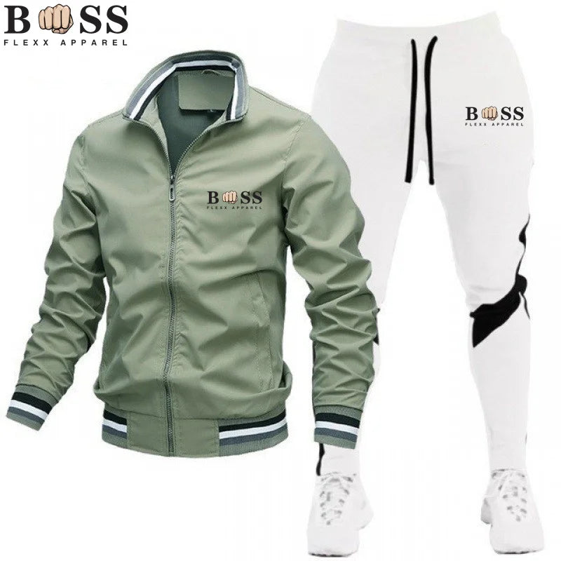 New Men's Tracksuits 2024 Men Sets Sweatshirt + Sweatpants Tracksuit Zipper Stand Collar Sports Suit Jogging Fitness Men Clothing