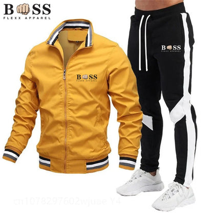 New Men's Tracksuits 2024 Men Sets Sweatshirt + Sweatpants Tracksuit Zipper Stand Collar Sports Suit Jogging Fitness Men Clothing