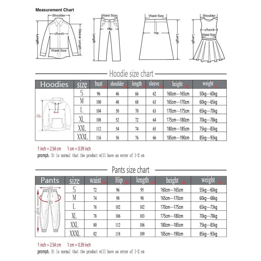 Autumn and winter new digital printed men's long-sleeved hoodie + loose casual pants fitness suit 2 pieces of clothing
