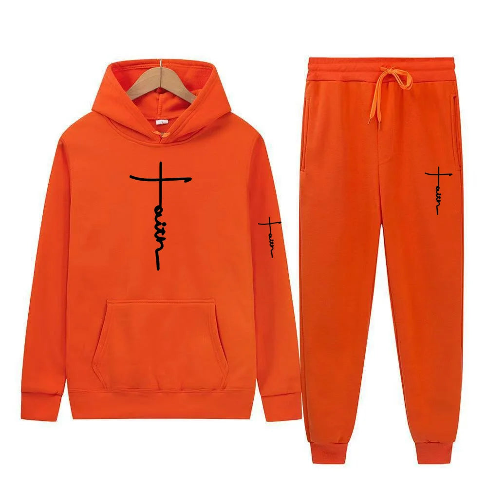 Men's Hooded Sports Suit Sweater Set Warm Outfit for Spring Autumn Winter Brand Low Price Sale 2024  S-3XL