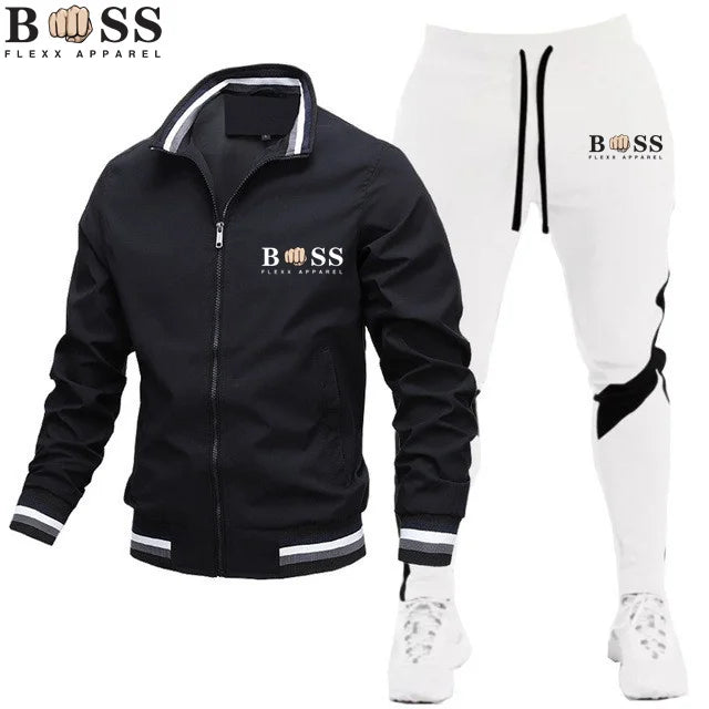 New Men's Tracksuits 2024 Men Sets Sweatshirt + Sweatpants Tracksuit Zipper Stand Collar Sports Suit Jogging Fitness Men Clothing