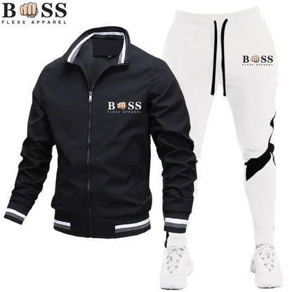New Men's Tracksuits 2024 Men Sets Sweatshirt + Sweatpants Tracksuit Zipper Stand Collar Sports Suit Jogging Fitness Men Clothing