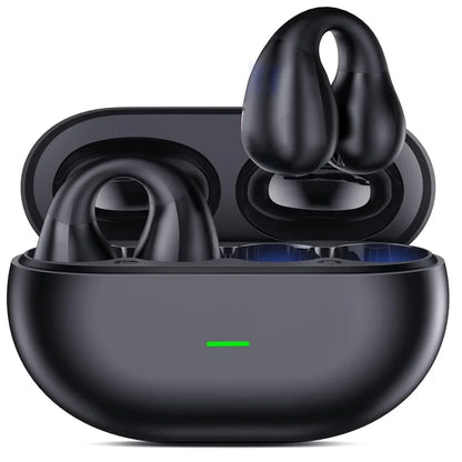 Microphone Sport Earphone Open Ear Bone Conduction Headphones Wireless Earbuds Bluetooth 5.3 Clip On Earbuds with HD Call