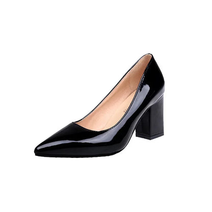 High-heeled Shoes for Women 2024 Pointed Shallow Mouth Shoes Women's Chunky Heel Fashion Shoes Plus Size 43 Zapatos Para Mujer