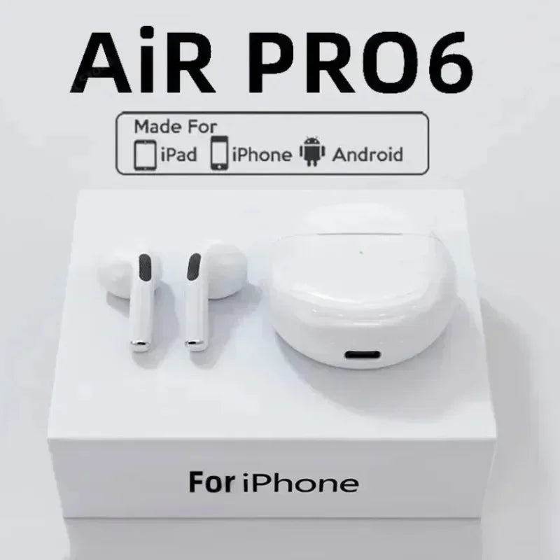 Pro 6 TWS Bluetooth Earphones High-quality Gaming Headset Wireless Noise Cancelling Headset with Mic Earbuds for iPhone Android